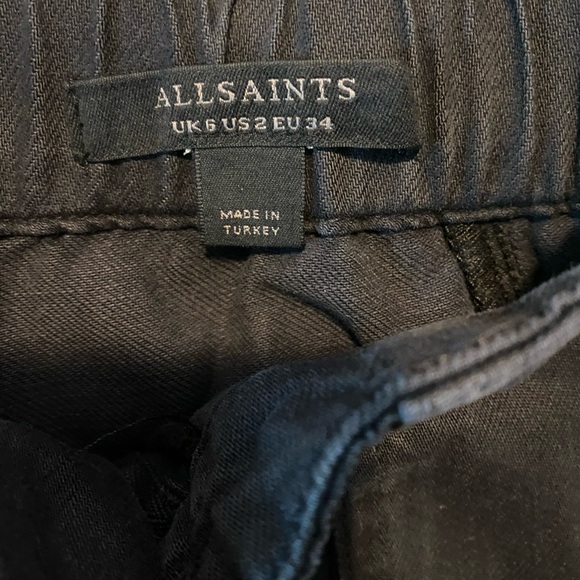 All Saints Freda Denim Black Straight Leg 90’s Cargo Trousers Size 2 - Picture 8 of 8